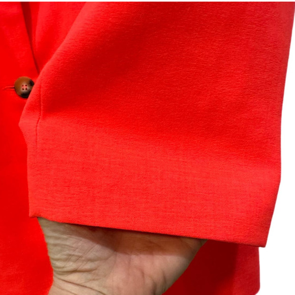 ASOS  NWOT $93  Oversized Grandad Blazer in Fluro Orange Size 8 - Picture 3 of 13